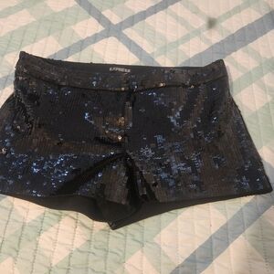 Express Women's Black Sequin Shorts
